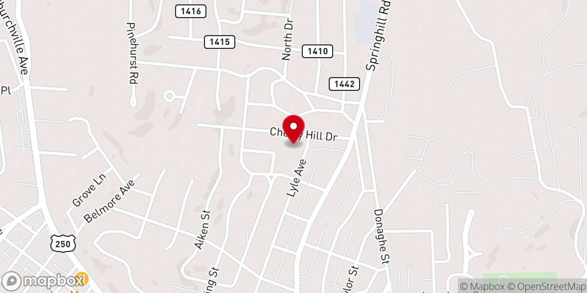 Map showing location of Cherryvale United Methodist Church