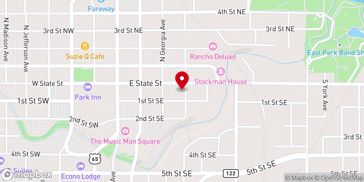 Map showing location of St. Paul Lutheran Church