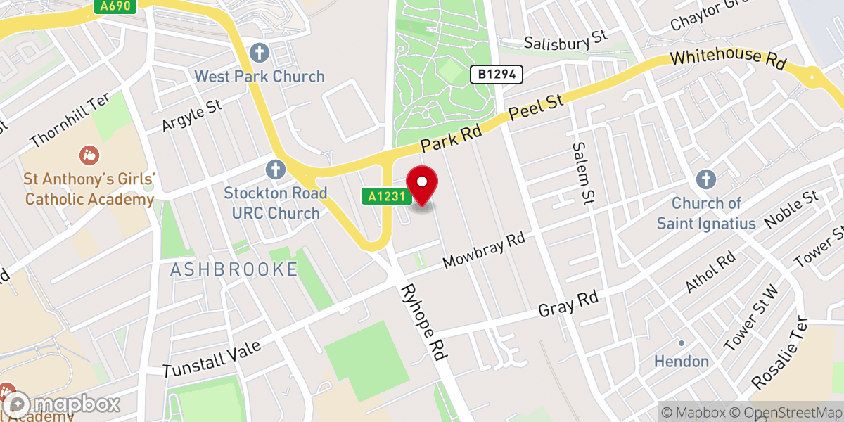 Map showing location of Bethany City Church
