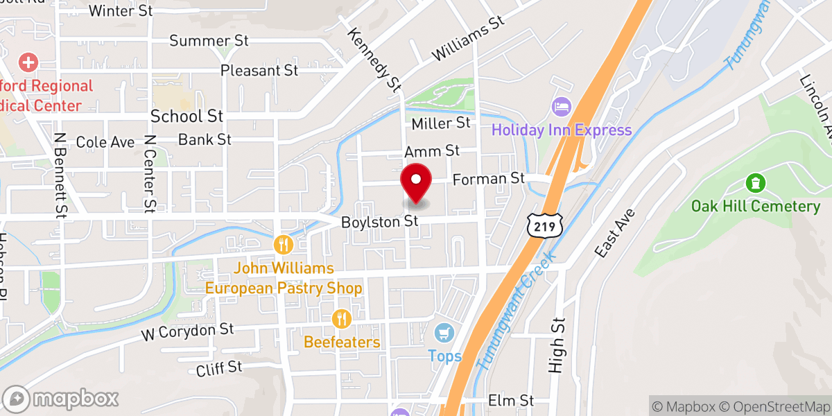 Map showing location of Hill Memorial United Methodist