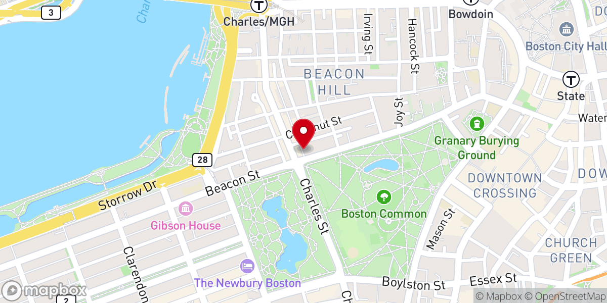 Map showing location of King's Chapel Parish House