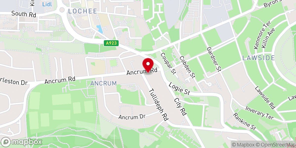 Map showing location of Love world dundee