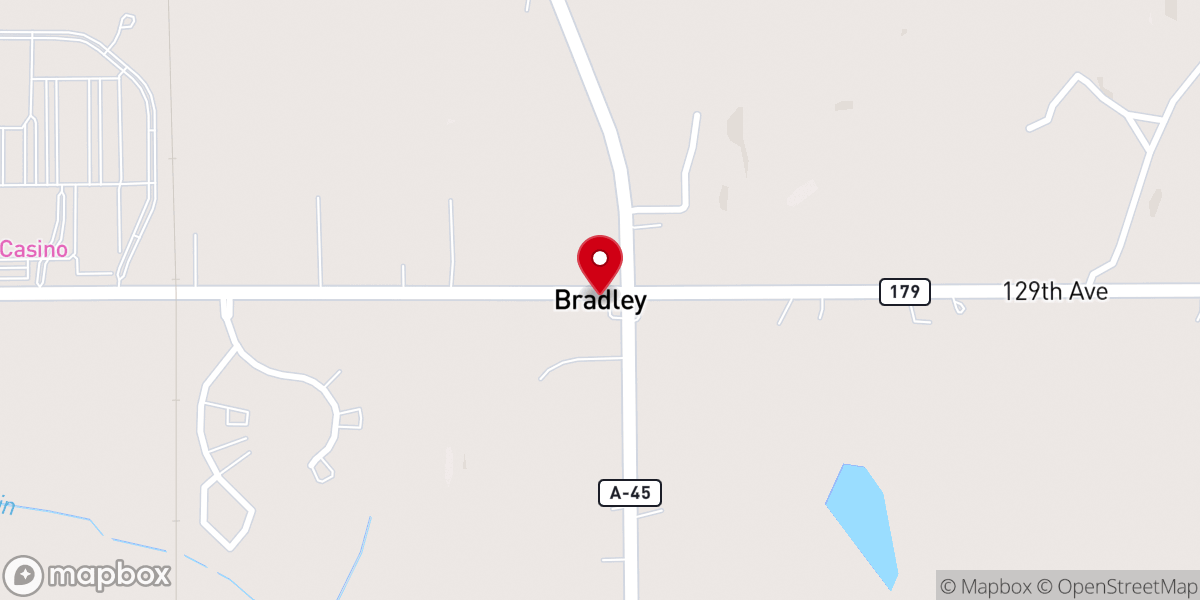 Map showing location of Bradley