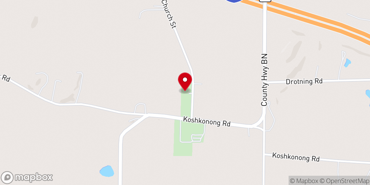 Map showing location of Western Koshkonong Lutheran Presch