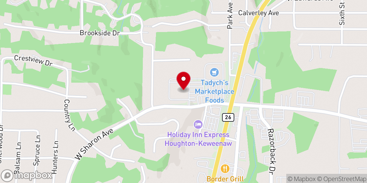 Map showing location of Evangel Community Church
