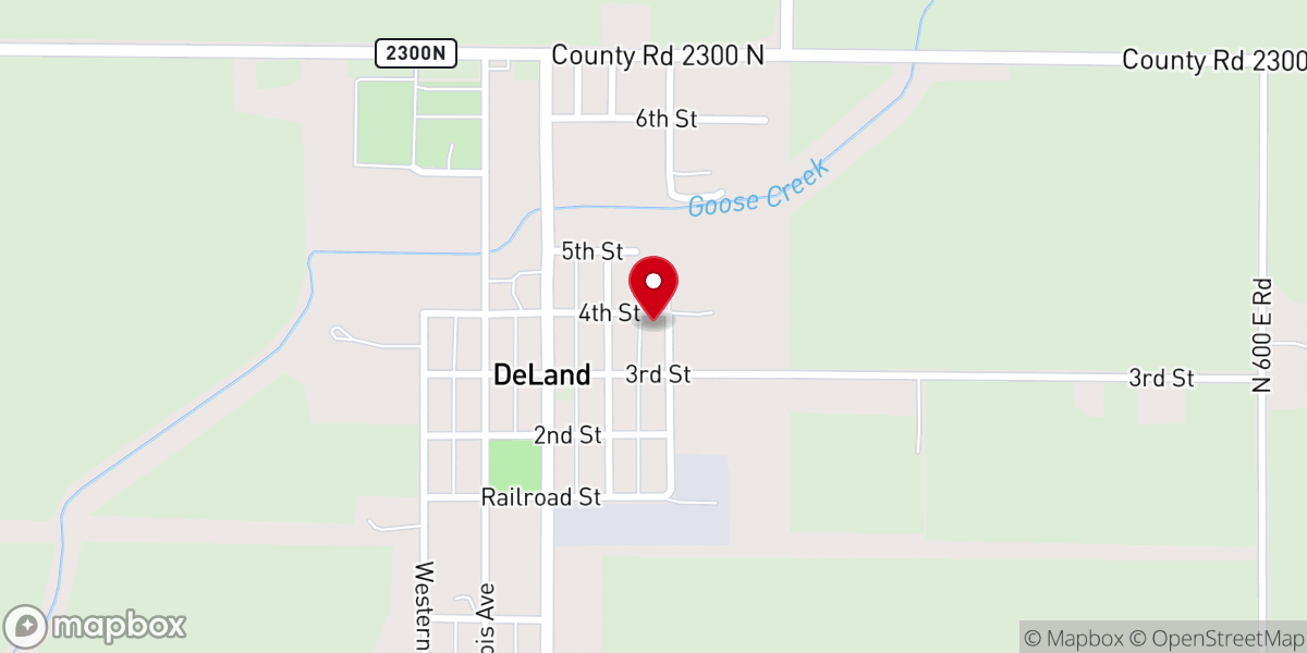 Map showing location of Christian Church of De Land
