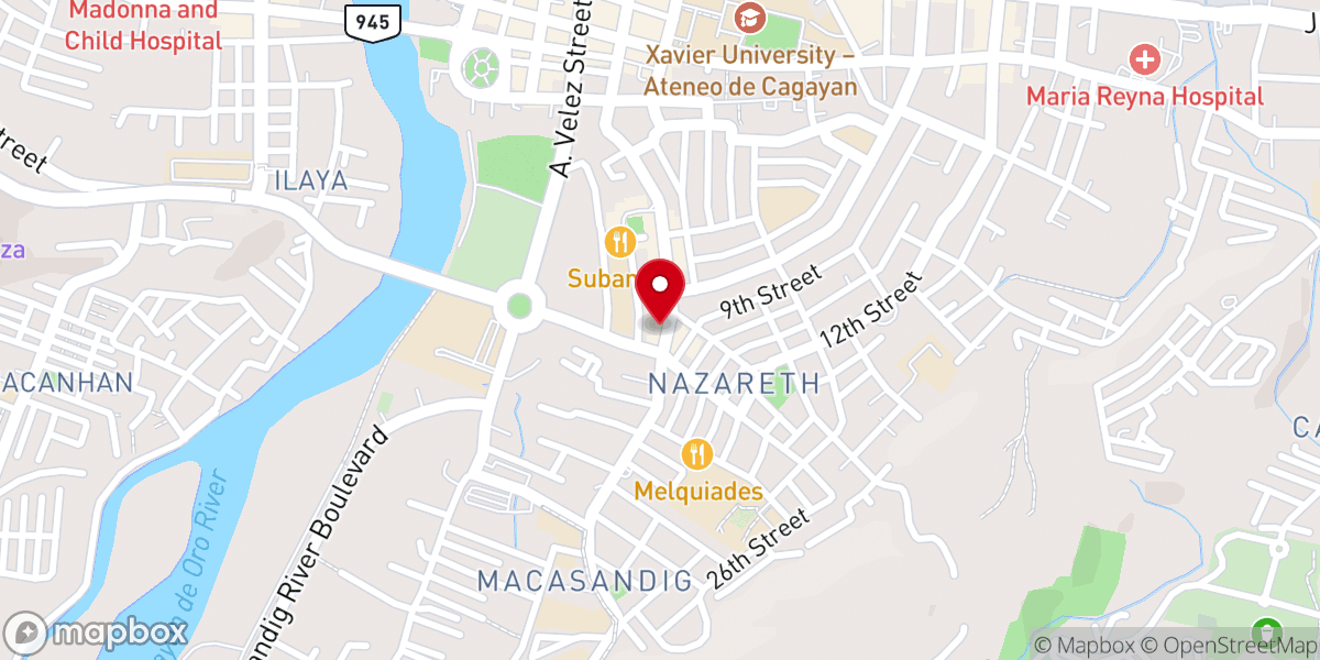 Map showing location of Oro Baptist Church