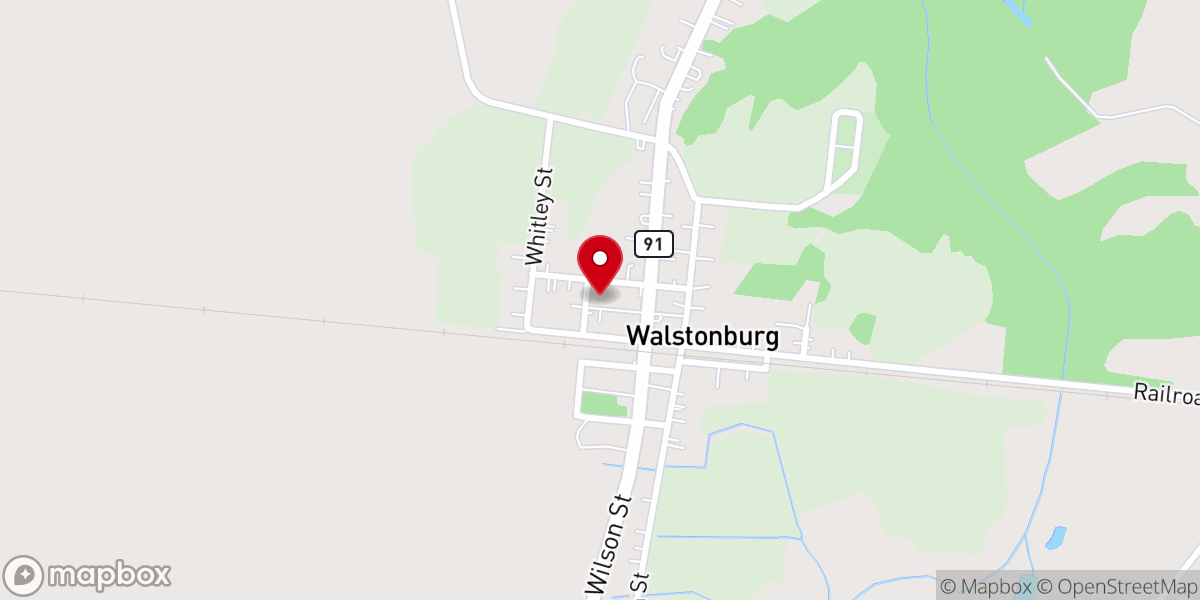 Map showing location of Walstonburg Christian Church