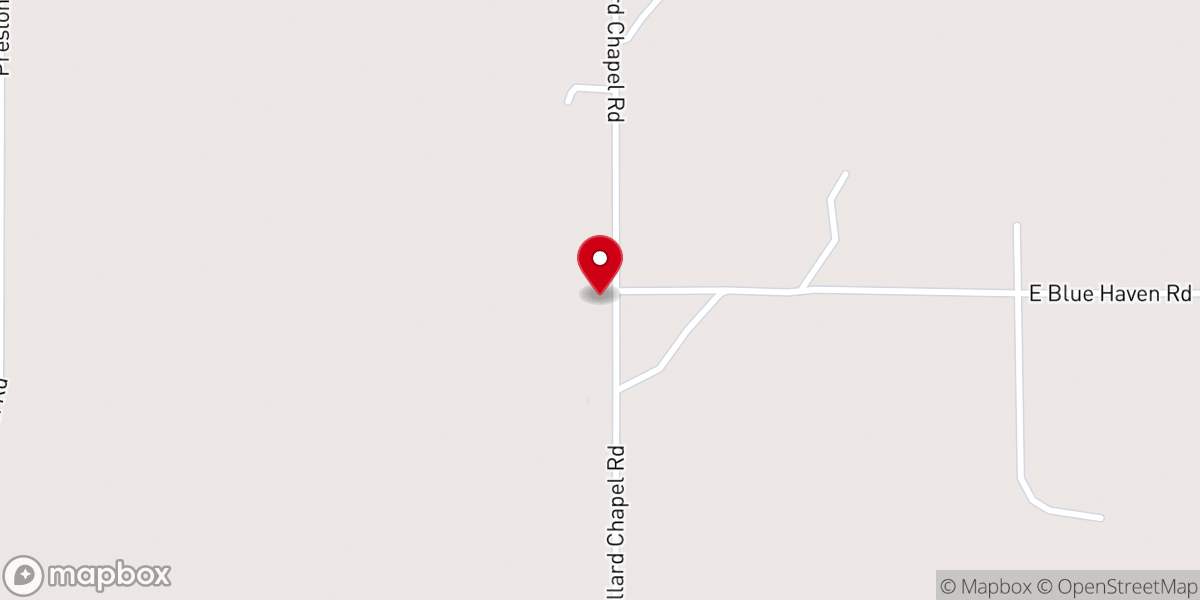 Map showing location of Bullard Chapel Baptist Church