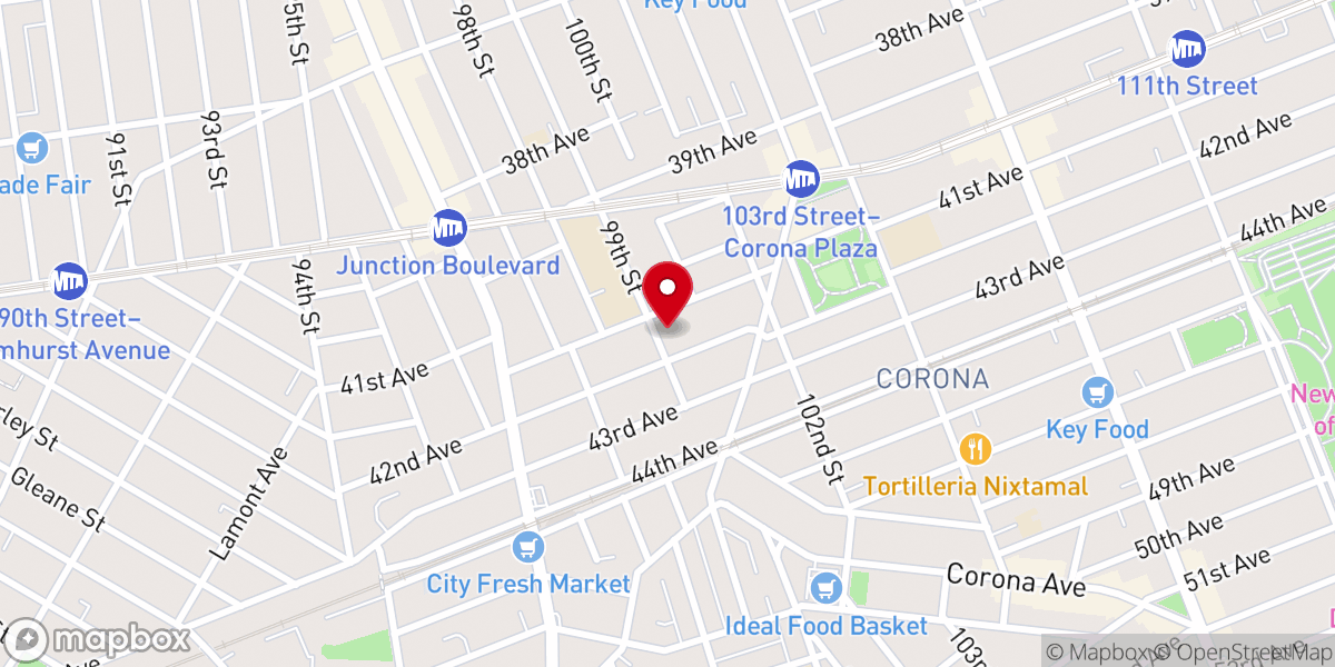 Map showing location of Church of Pentecost Queens