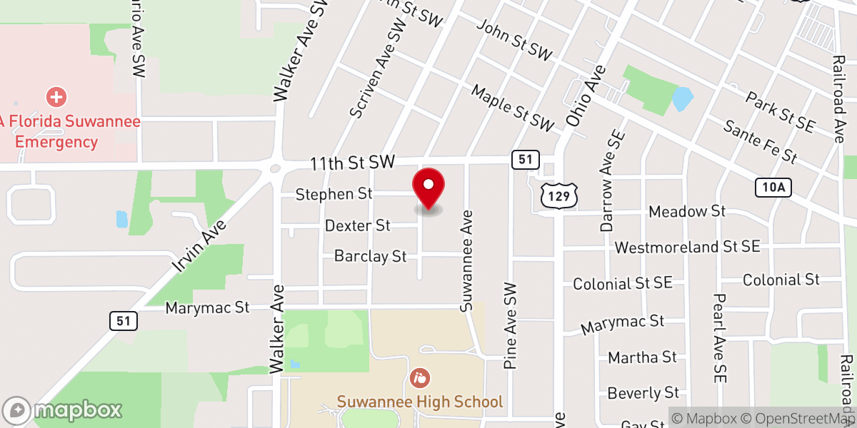 Map showing location of Live Oak Seventh Day Adventist Church