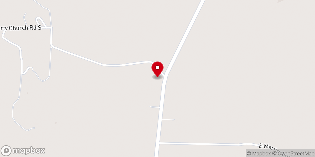 Map showing location of South Liberty Church