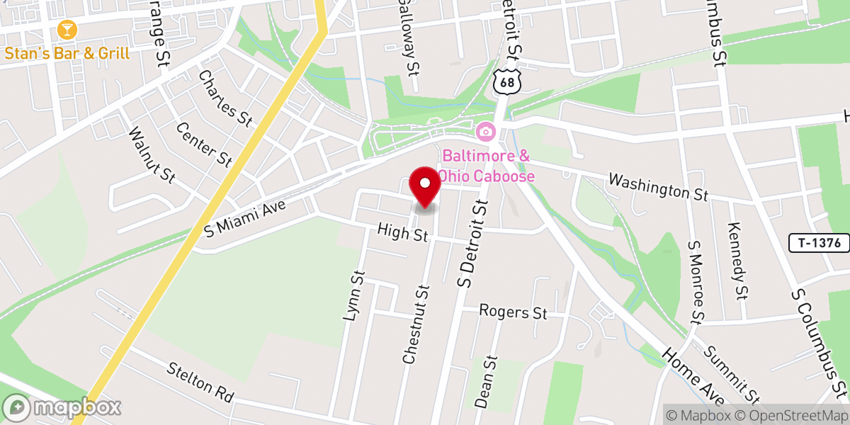 Map showing location of Xenia Friends Church
