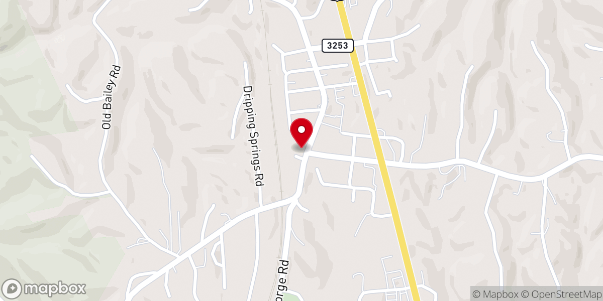 Map showing location of Flat Rock Baptist Church