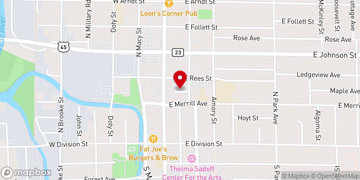 Map showing location of Oscars Trashcan