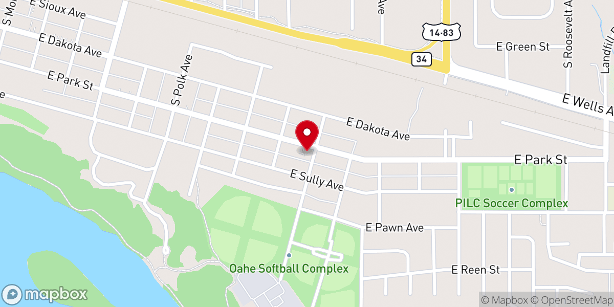 Map showing location of Lakota Chapel