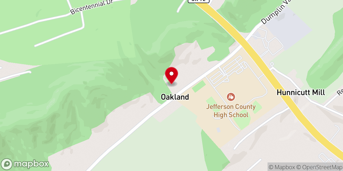 Map showing location of Oakland Methodist Church