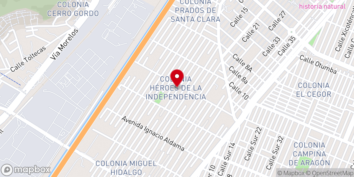 Map showing location of Iglesia de Dios, Templo Siloe