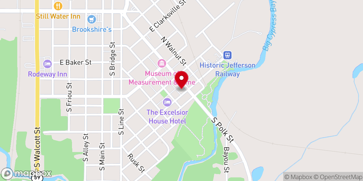 Map showing location of Auntie Skinner's Riverboat Club
