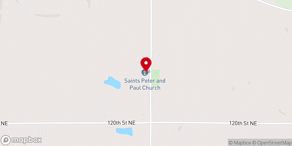 Map showing location of Sts Peter & Paul Chapel