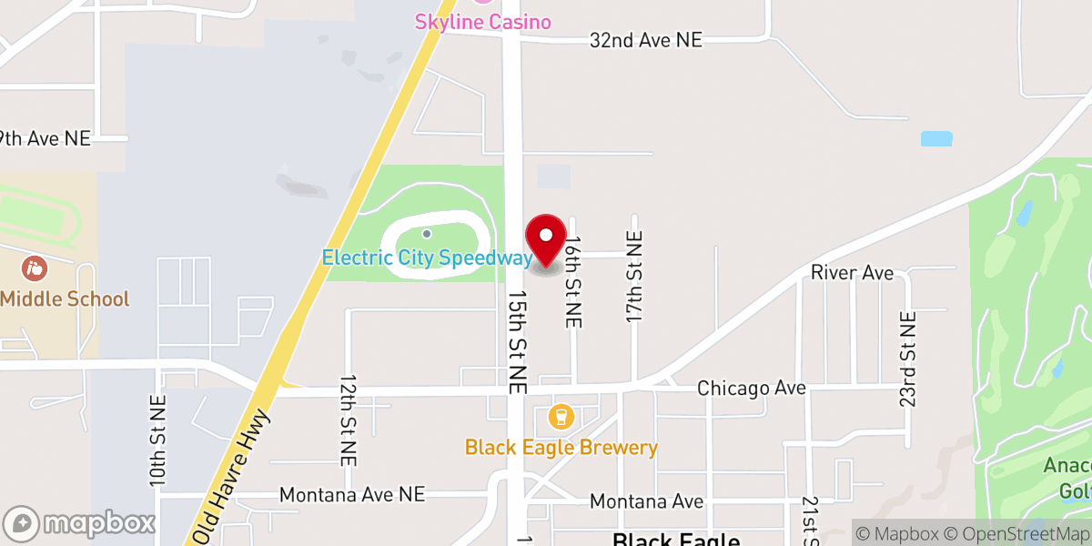 Map showing location of Connect Church Great Falls Campus
