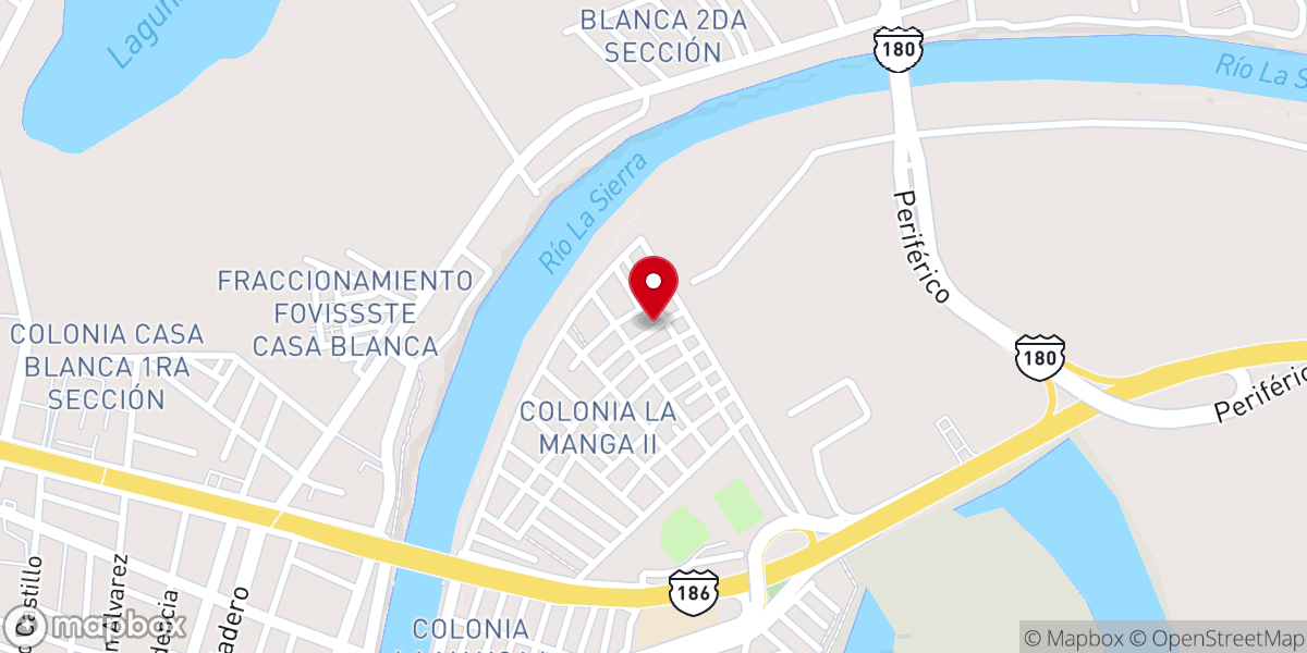 Map showing location of Iglesia Amigos de Cristo Villahermosa
