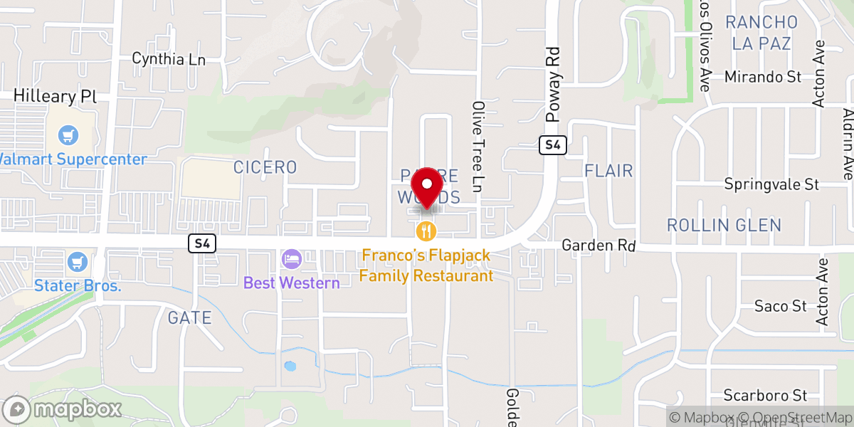 Map showing location of Light of the World Christian Church in San Diego