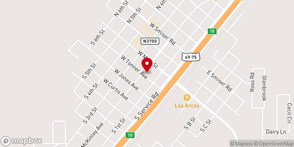 Map showing location of Calera United Methodist Church