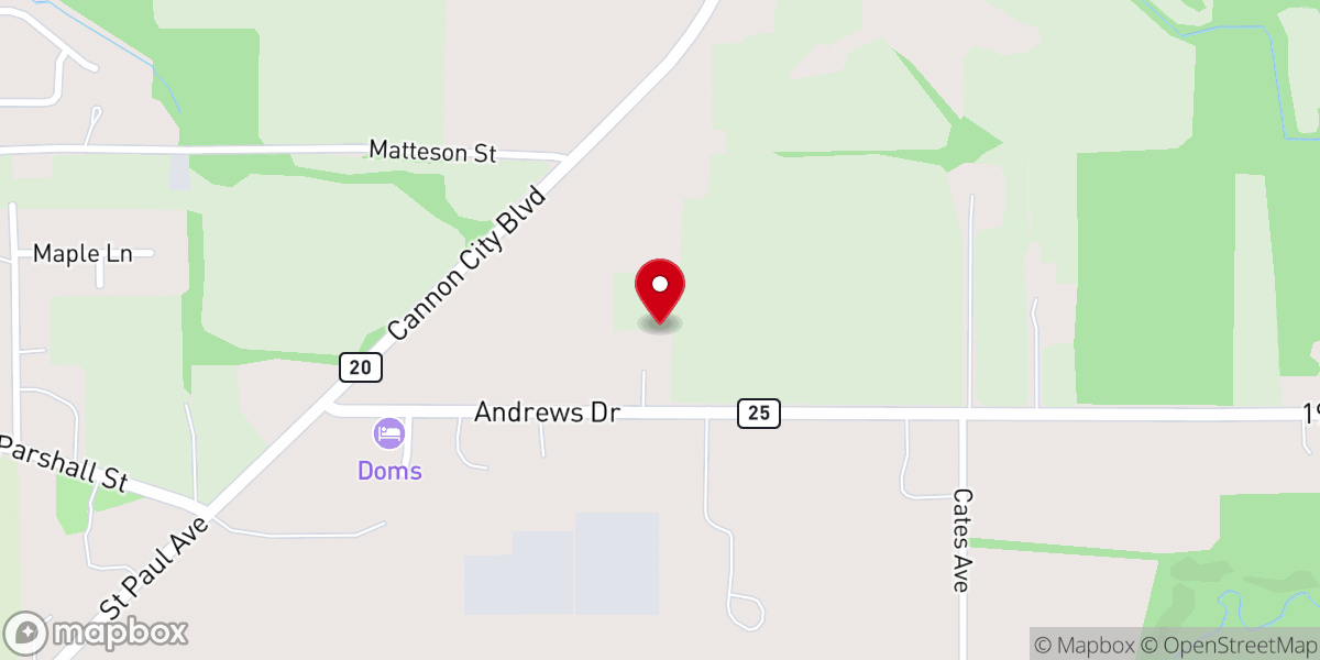 Map showing location of Hope United Methodist Church