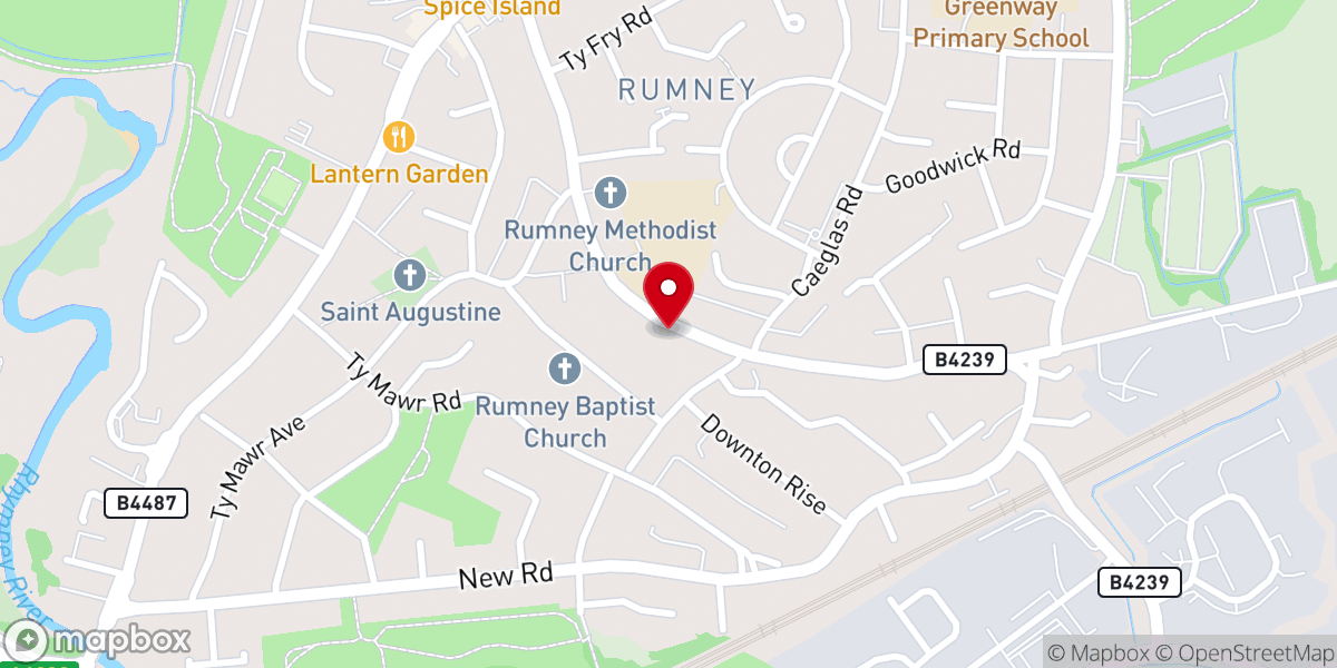 Map showing location of The Church of Pentecost Cardiff