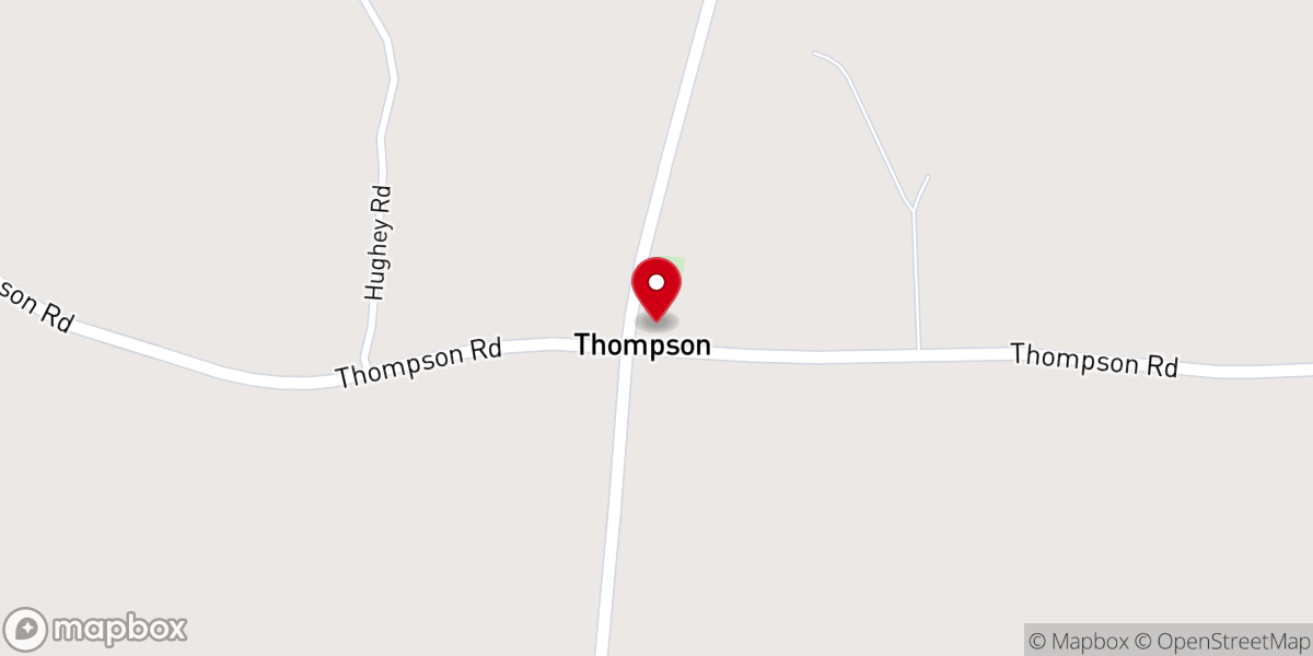 Map showing location of Thompson Baptist Church