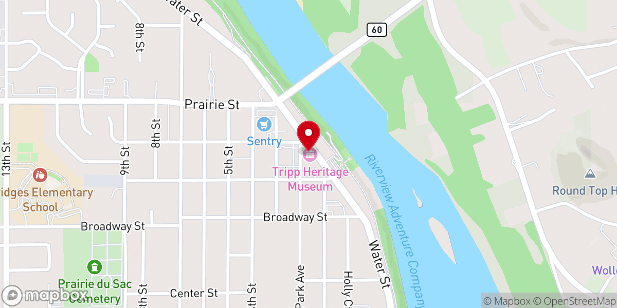 Map showing location of Sauk Prairie Area Historical Society