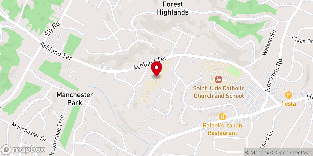 Map showing location of St. Peter's Episcopal Church