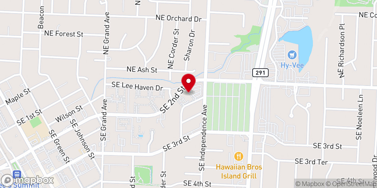 Map showing location of Gamber Community Center