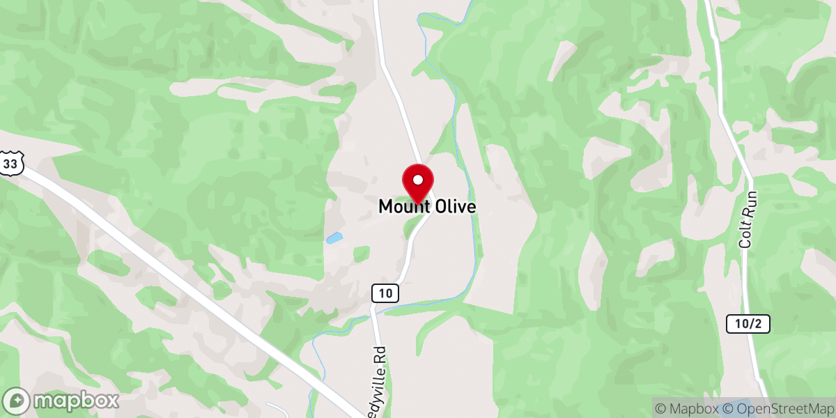 Map showing location of Mt. Olive Baptist Church