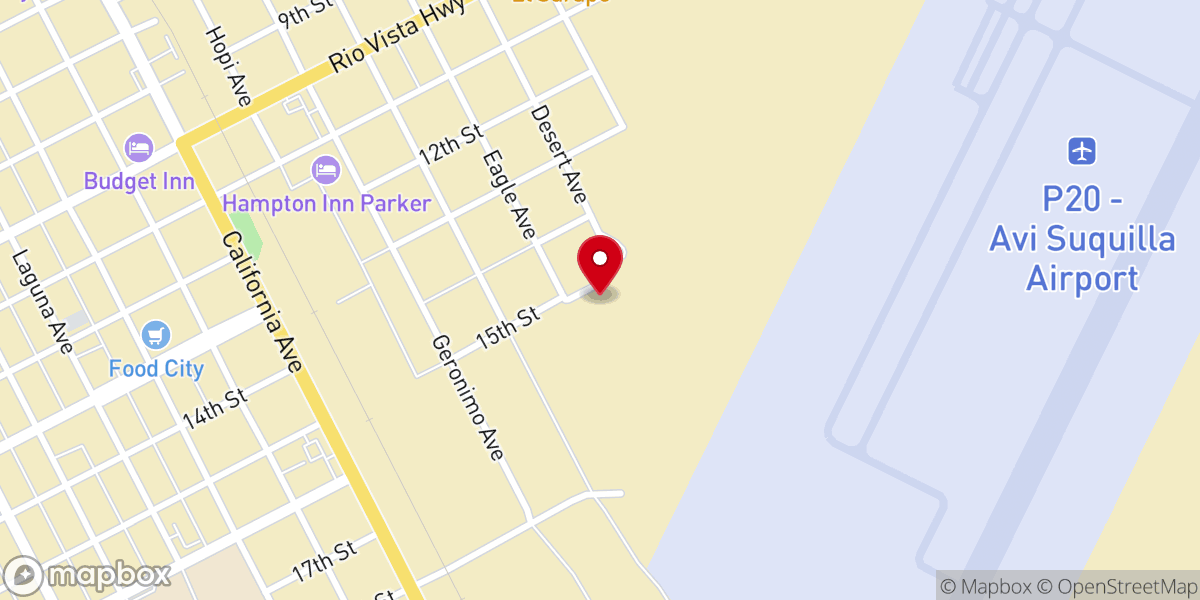 Map showing location of Parker Community Lighthouse