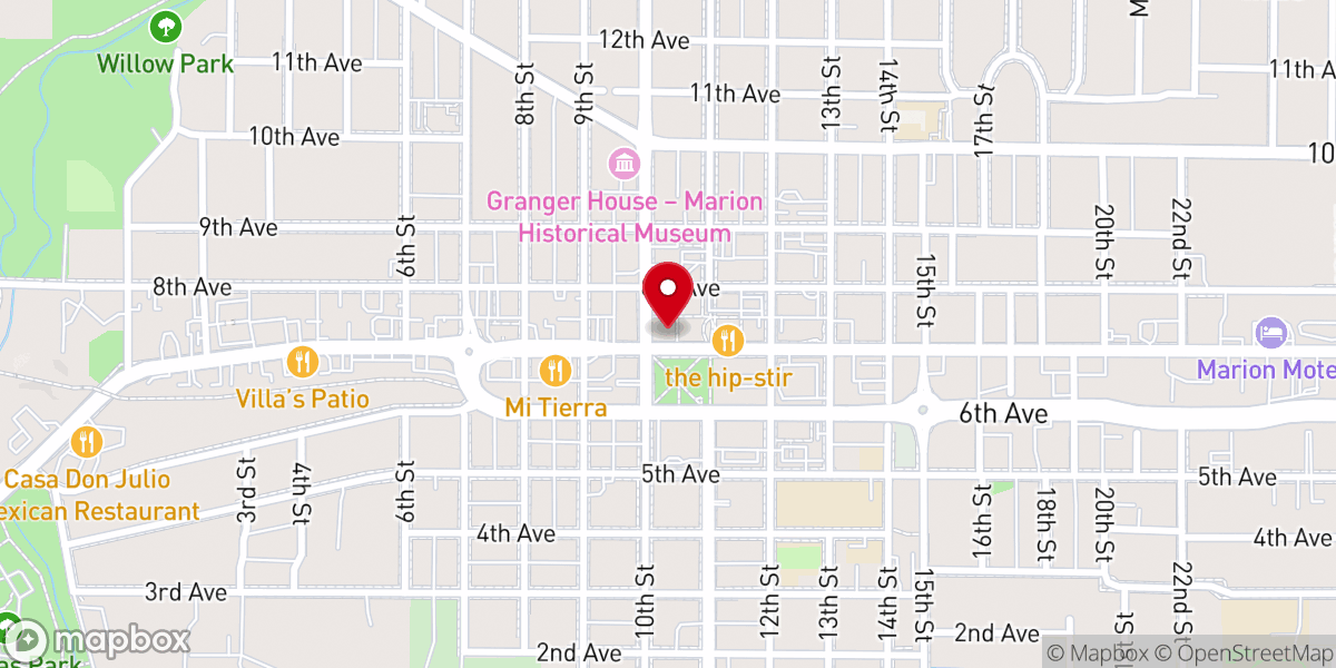 Map showing location of Marion United Pentecostal Church