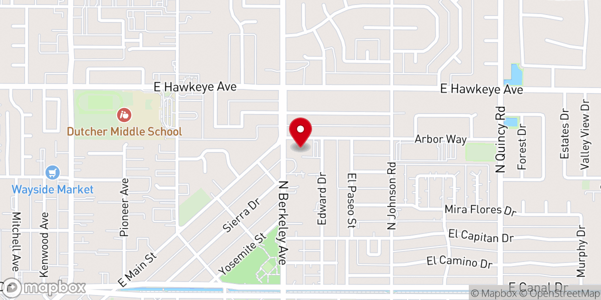 Map showing location of First United Methodist Church of Turlock