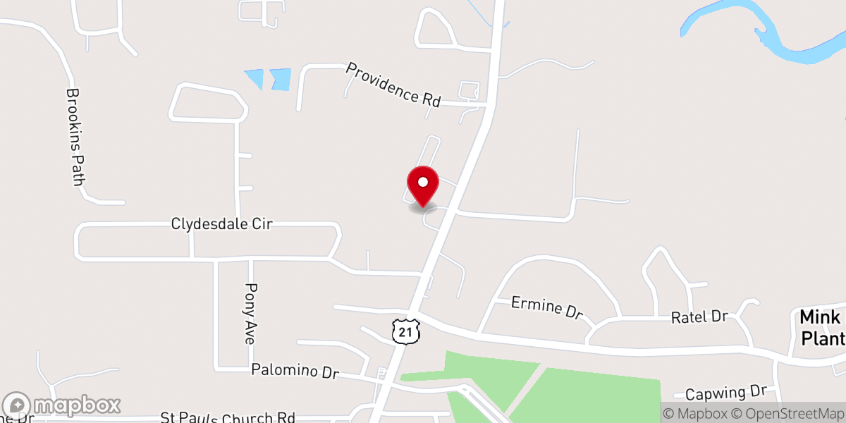 Map showing location of Victory Baptist Church
