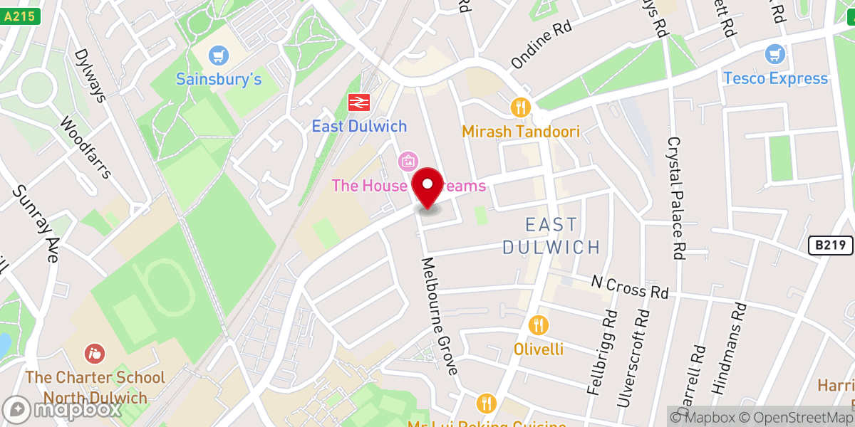 Map showing location of Dulwich Grove United Reformed Church