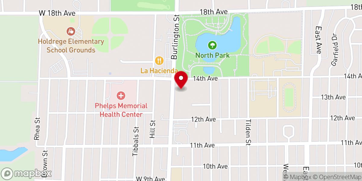 Map showing location of North Park Assembly of God Church