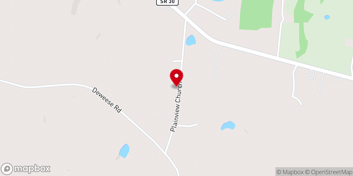 Map showing location of Plainview Baptist Church