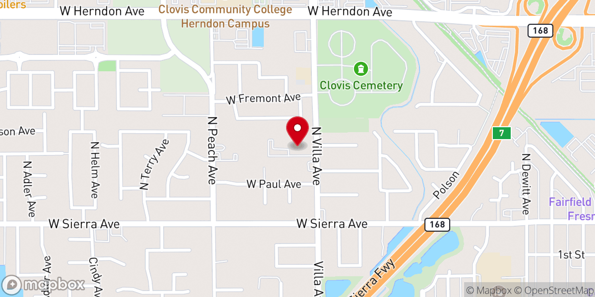 Map showing location of Clovis Japanese Free Methodist Church