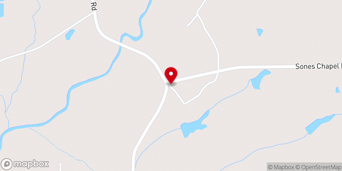 Map showing location of Sones Chapel