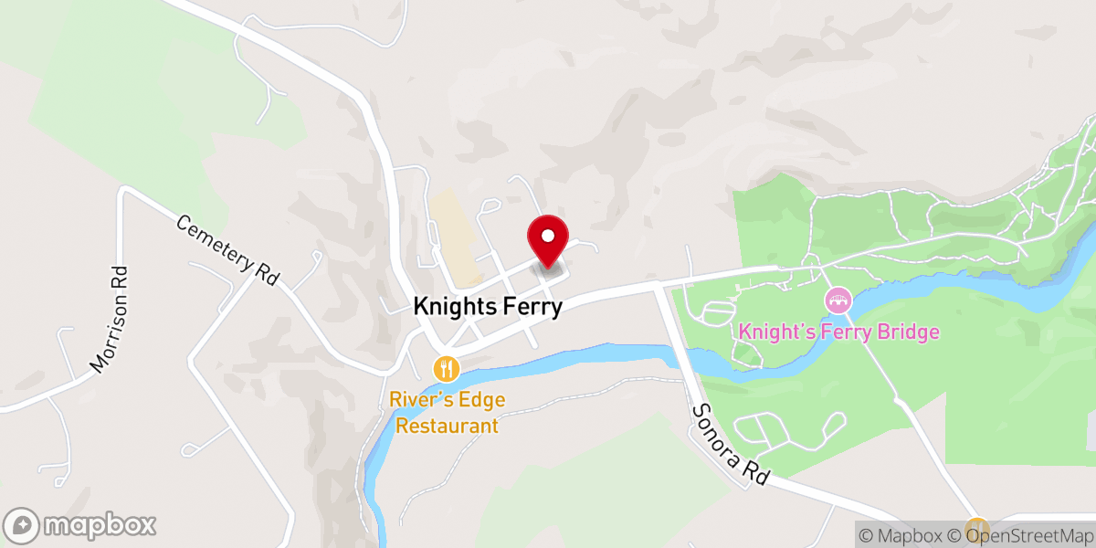Map showing location of Knights Ferry Community Church