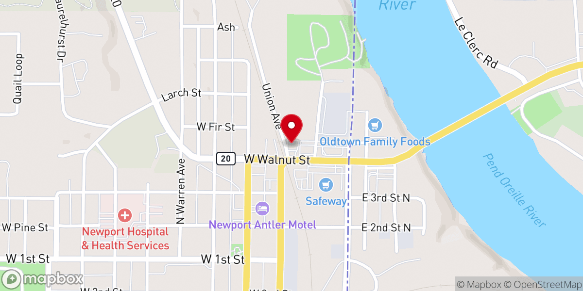 Map showing location of Westside Pizza