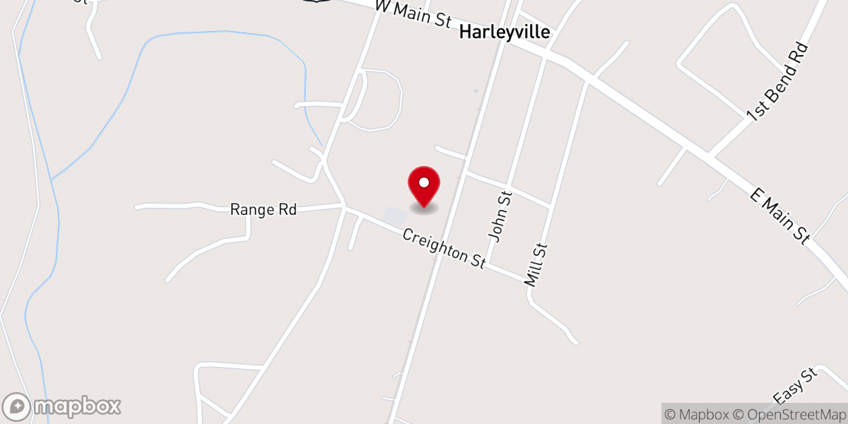 Map showing location of Harleyville Parish