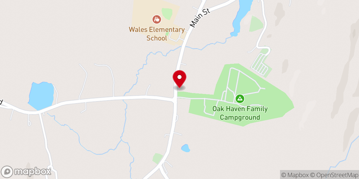 Map showing location of Wales Baptist Church