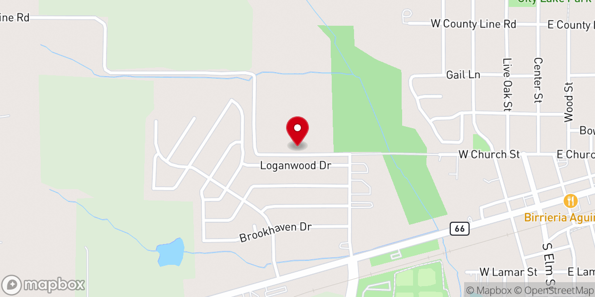 Map showing location of First Church Royse City