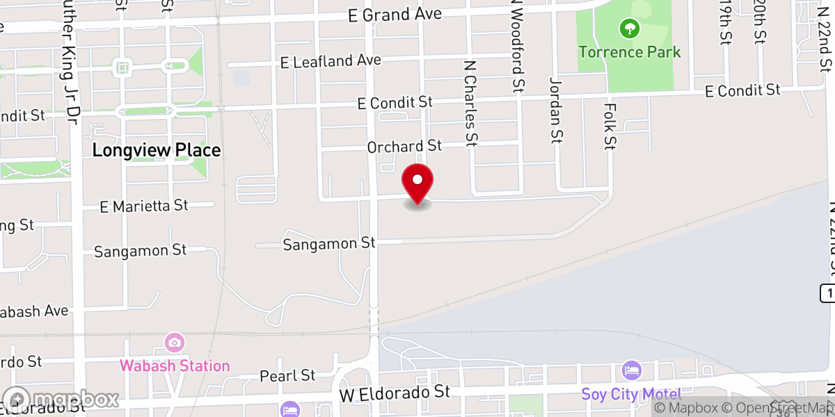 Map showing location of Eastside Church of God in Christ
